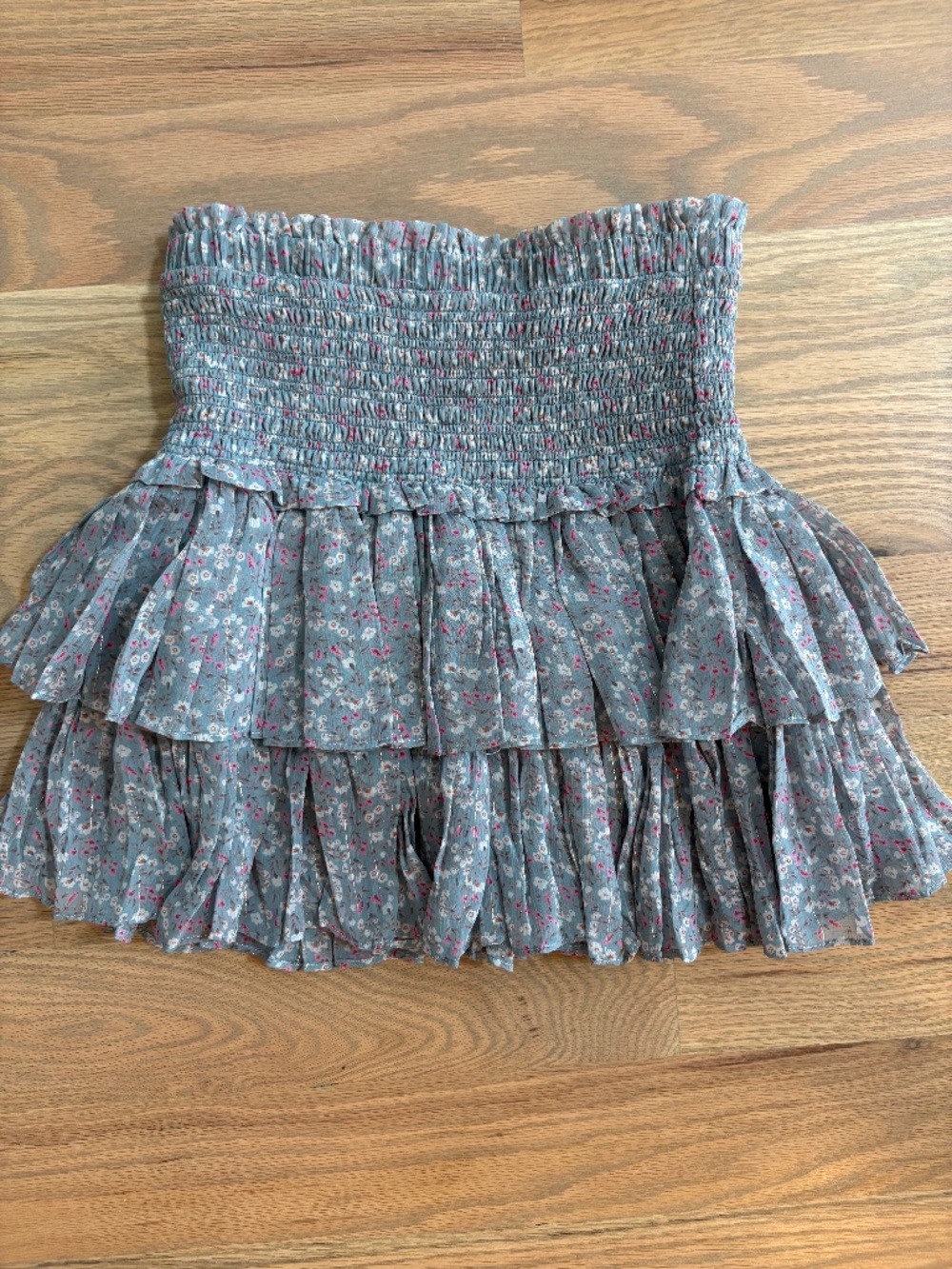 RESET BY JANE- SMOCKED MINI SKIRT- EUC- SMALL